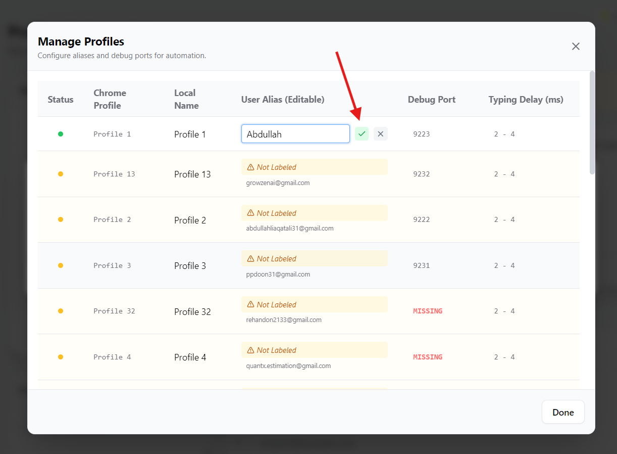 Write and save names